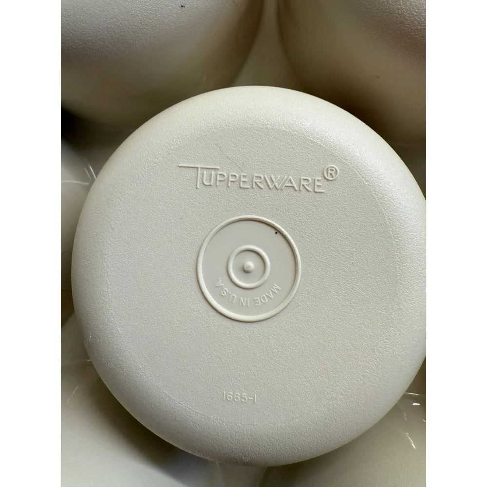 Vintage‎ Tupperware Beige Round 6 Section Divided Serving Party Platter
